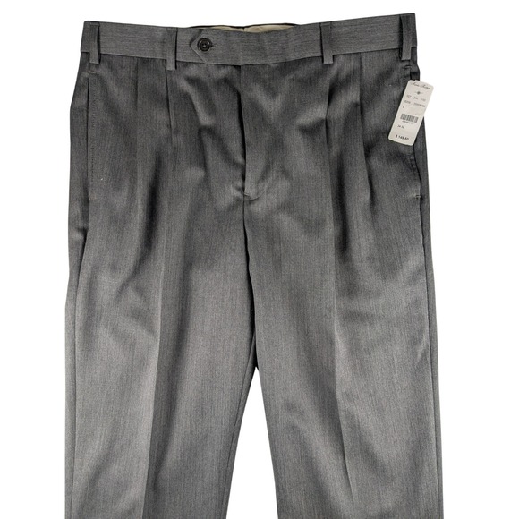 NWT Brooks Brothers Madison Fit Gray Pleated‎ Dress Pants 34x32 (Actual 33x32)
